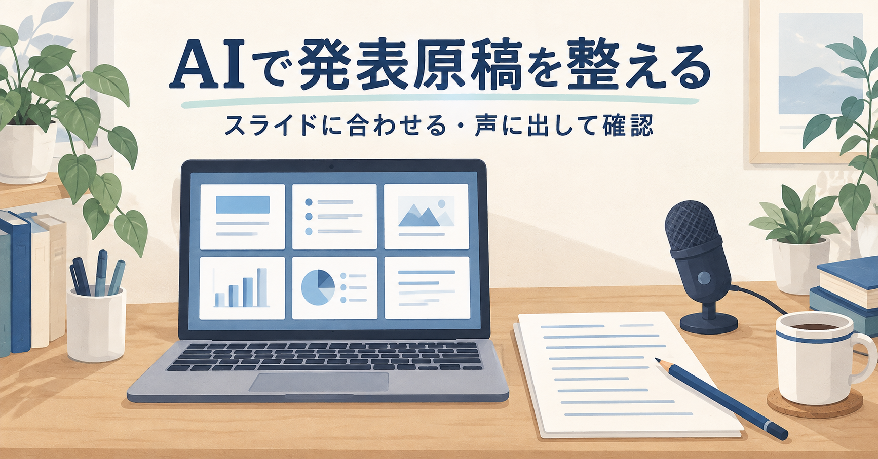 AIで発表原稿を作る方法｜6枚のスライドに合わせる質問文と確認手順
